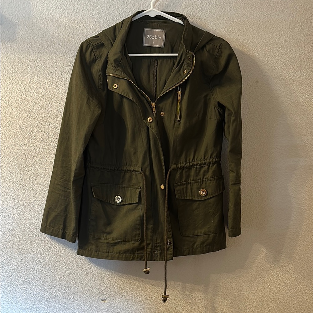 2Sable Green Utility Jacket with Relaxed Fit